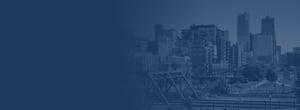 Navy overlay of Denver downtown skyline